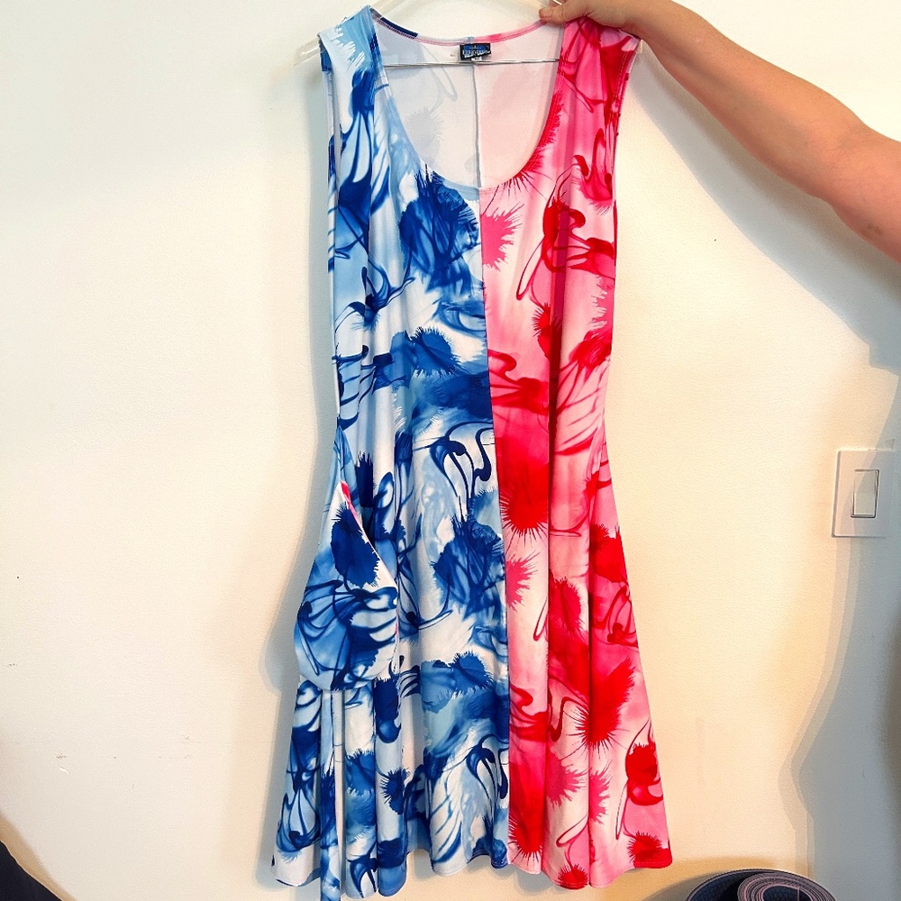 Elhoffer Design Women's Midi Pink and Blue Dress Plus size 4X